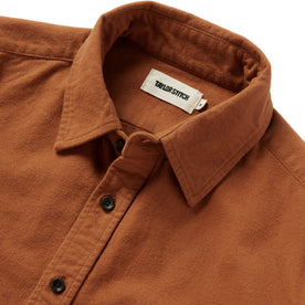 Material shot of the collar on The Yosemite Shirt in Copper