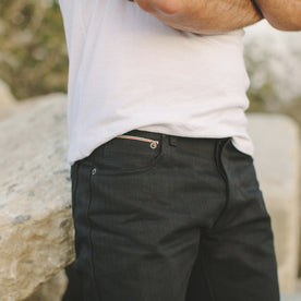 The Slim Jean in Shuttle Loomed Italian Selvage Black Denim - featured image