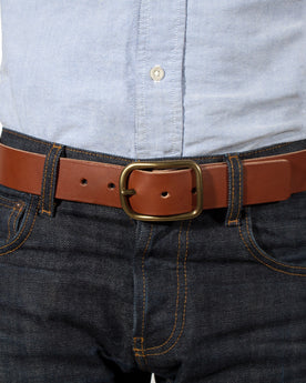 Cognac Brass Buckle Belt - 1.5: Alternate Image 2, Accessories by Taylor Stitch