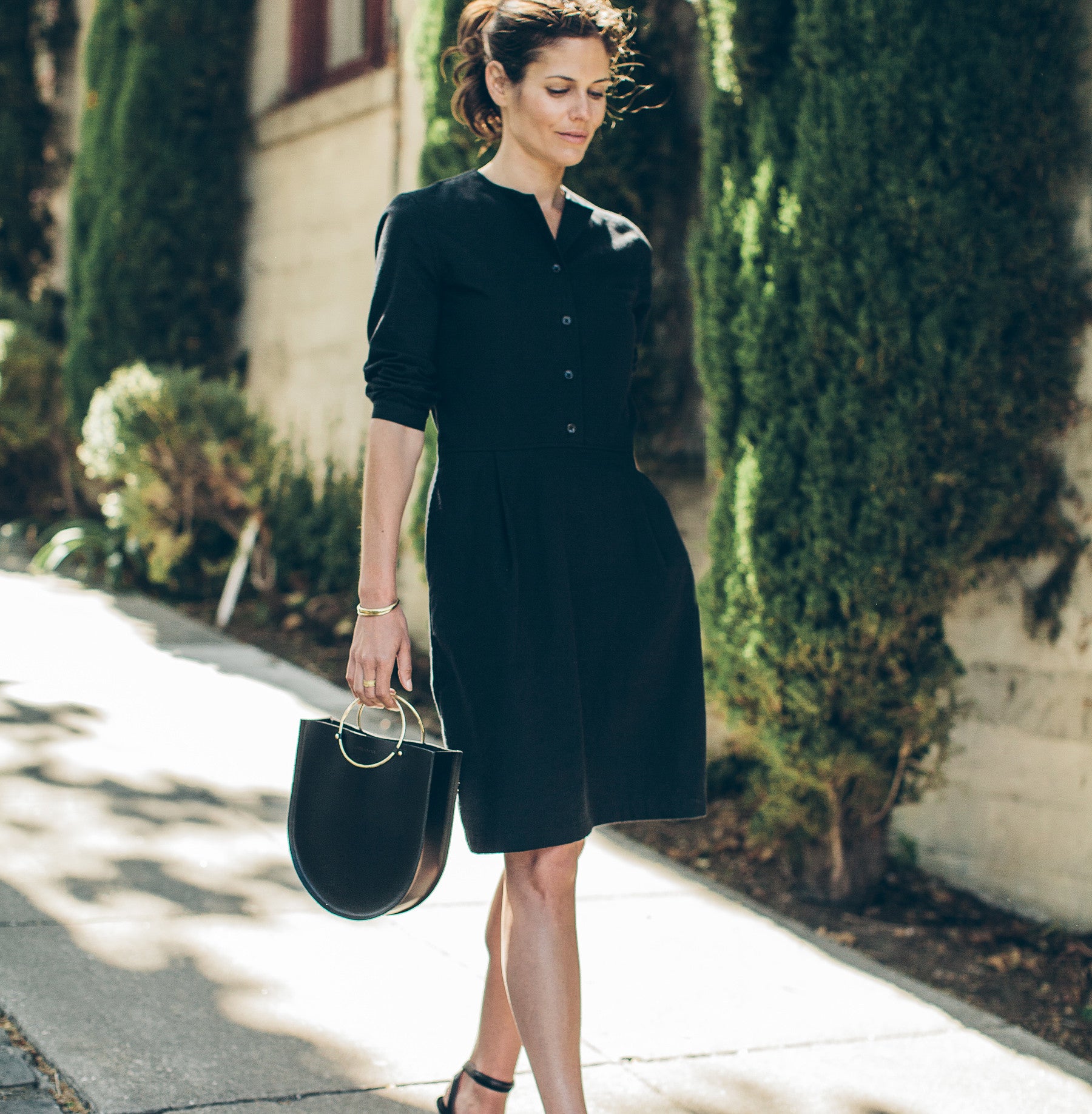 The Juniper Dress in Black Brushed Cotton: Alternate Image 1, Dresses by Taylor Stitch