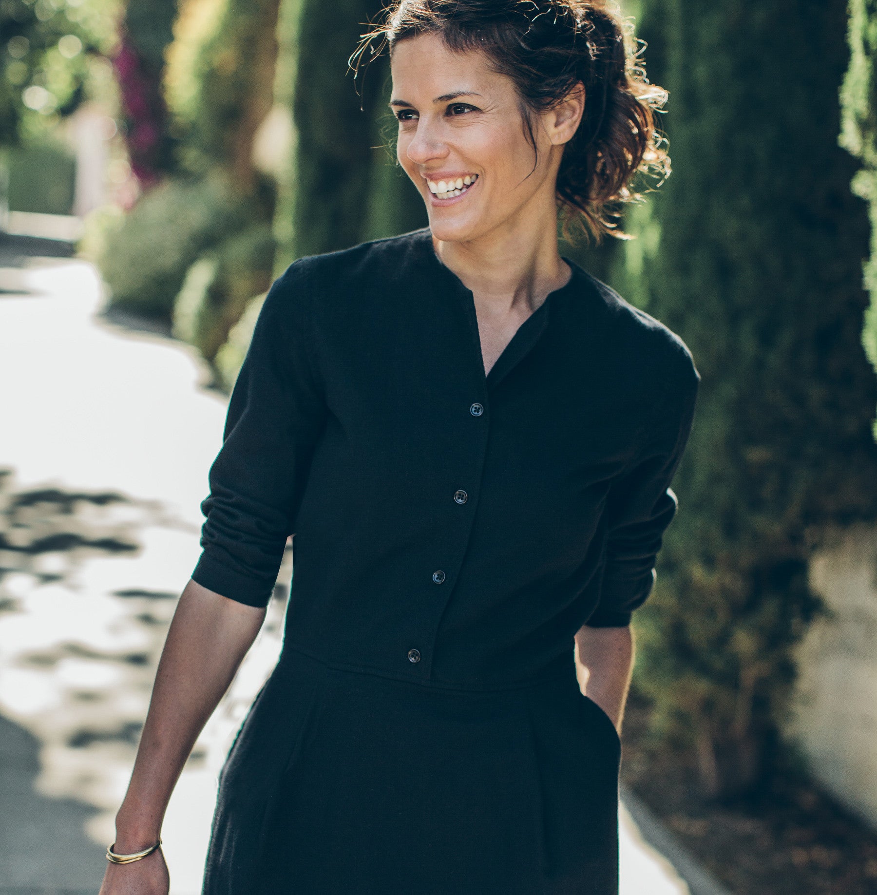 The Juniper Dress in Black Brushed Cotton: Alternate Image 2, Dresses by Taylor Stitch
