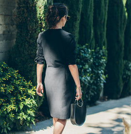 The Juniper Dress in Black Brushed Cotton: Alternate Image 3