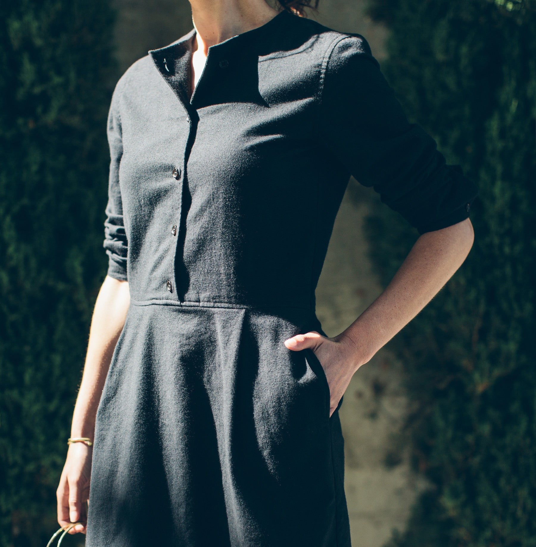 The Juniper Dress in Black Brushed Cotton: Alternate Image 4, Dresses by Taylor Stitch