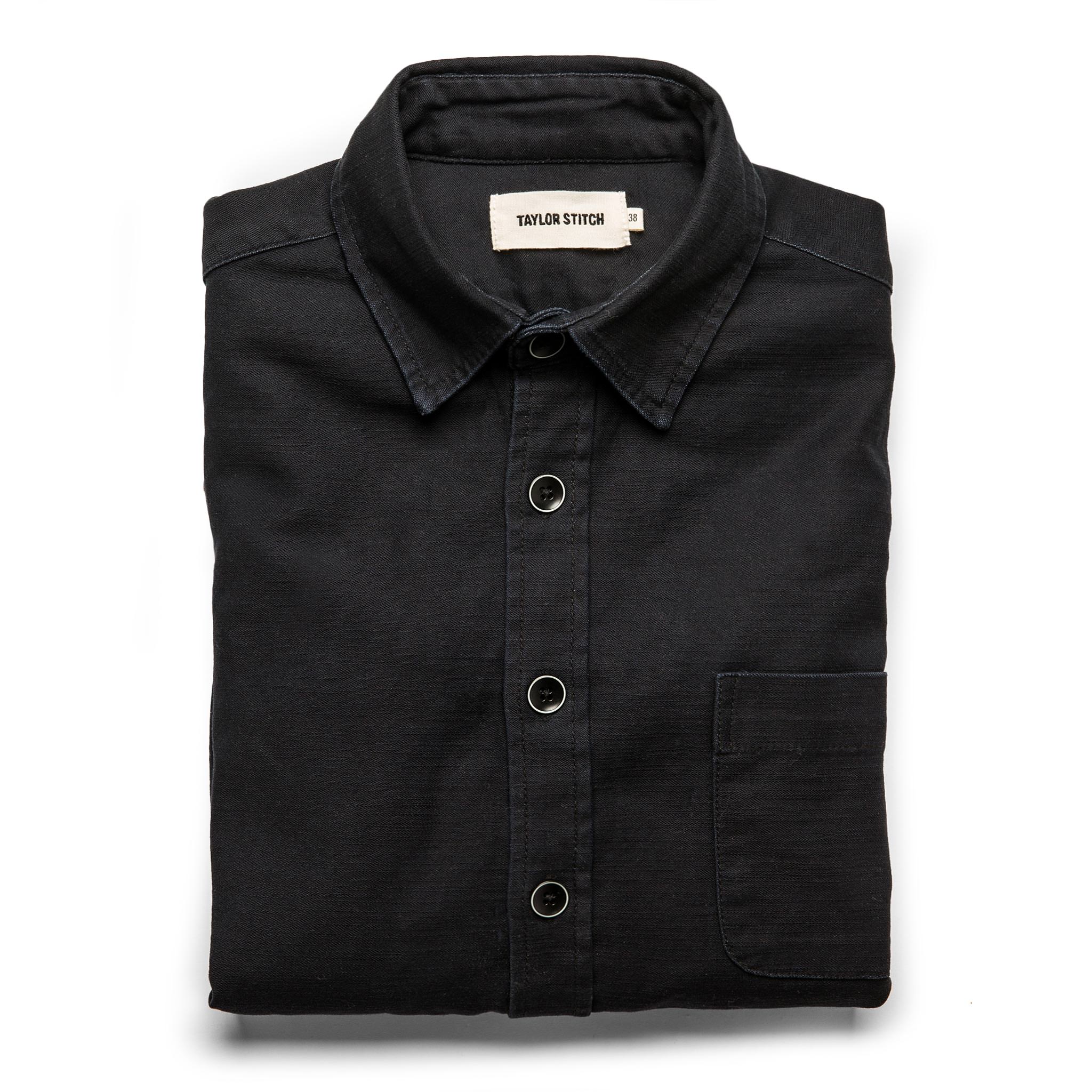 The Mechanic Shirt in Black Reverse Sateen: Featured Image, Wovens by Taylor Stitch