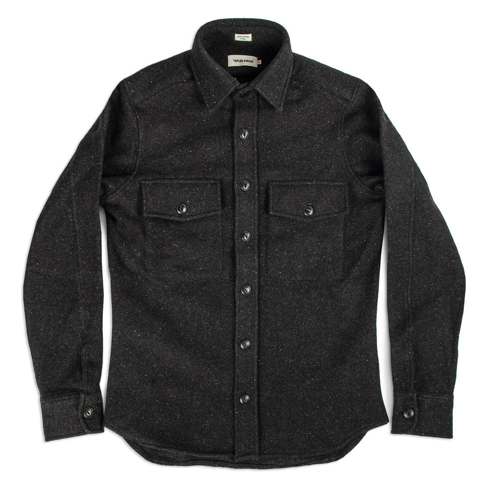 The Maritime Shirt Jacket in Charcoal Donegal Wool: Alternate Image 2, Wovens by Taylor Stitch