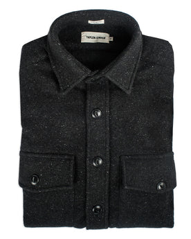 The Maritime Shirt Jacket in Charcoal Donegal Wool: Featured Image, Wovens by Taylor Stitch