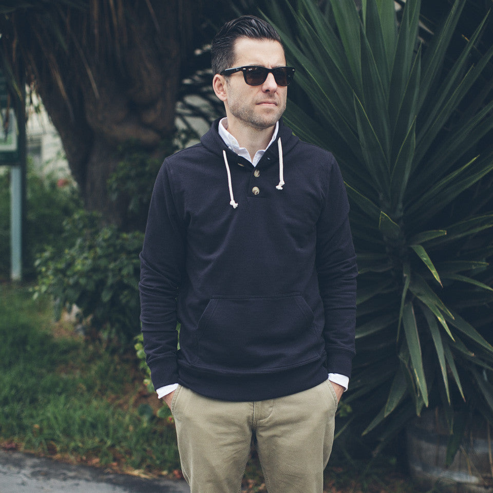 The Charcoal 3 Button Hooded Sweatshirt: Alternate Image 1, Knits by Taylor Stitch