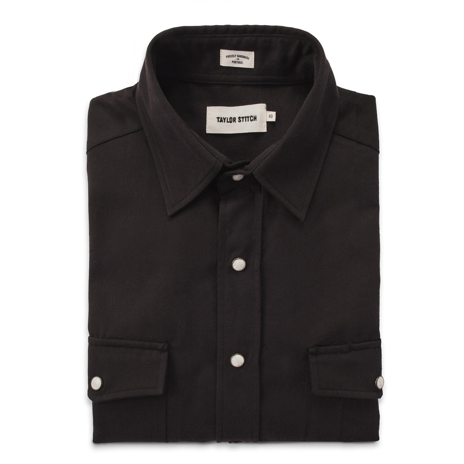 The Glacier Shirt in Sea Washed Black Twill: Featured Image, Wovens by Taylor Stitch