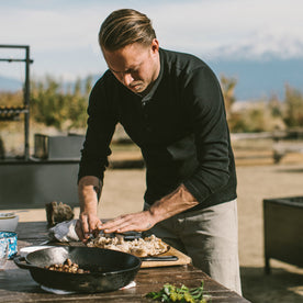 The Henley in Black Merino Waffle - featured image