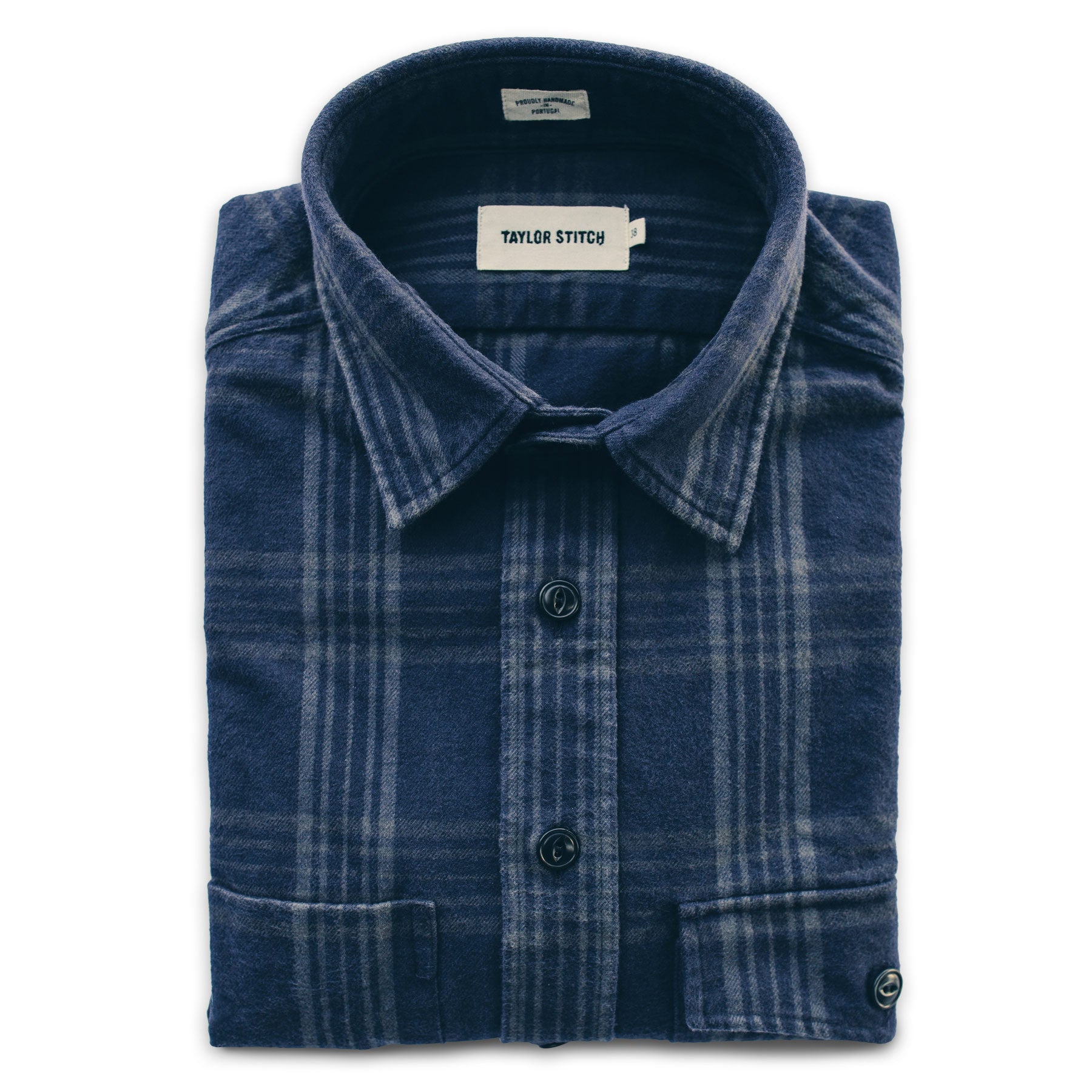 The Crater Shirt in Navy & Charcoal Plaid: Featured Image, Wovens by Taylor Stitch