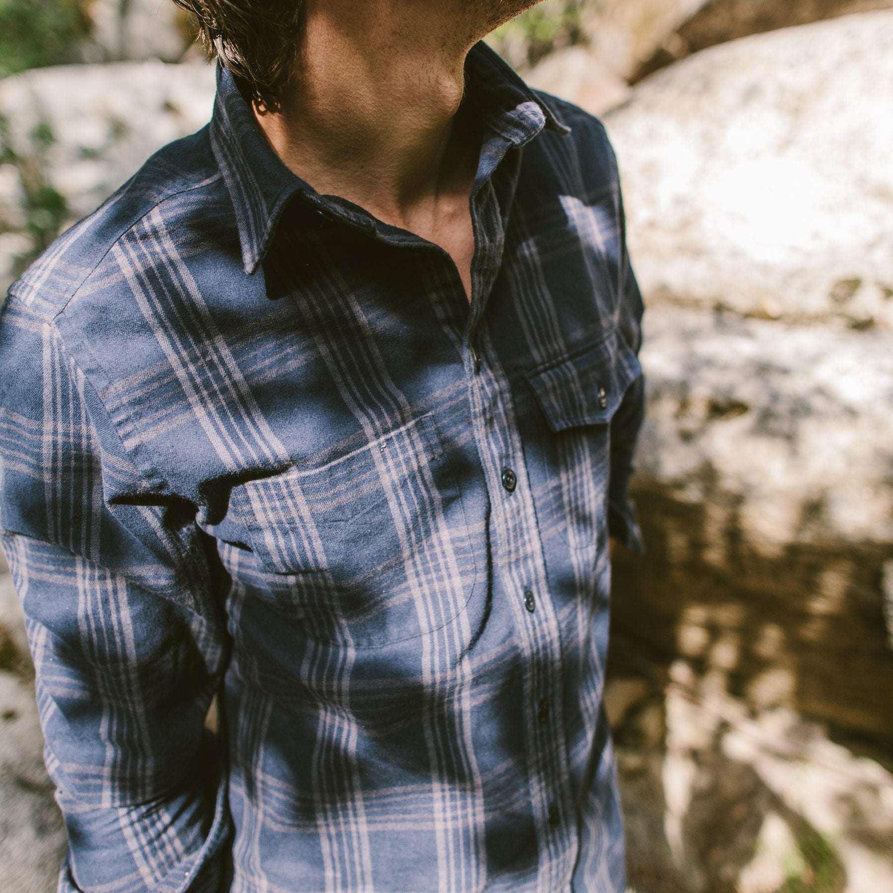 The Crater Shirt in Navy & Charcoal Plaid: Alternate Image 1, Wovens by Taylor Stitch