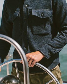 The Maritime Shirt Jacket in Navy Donegal Lambswool: Alternate Image 4, Outerwear by Taylor Stitch