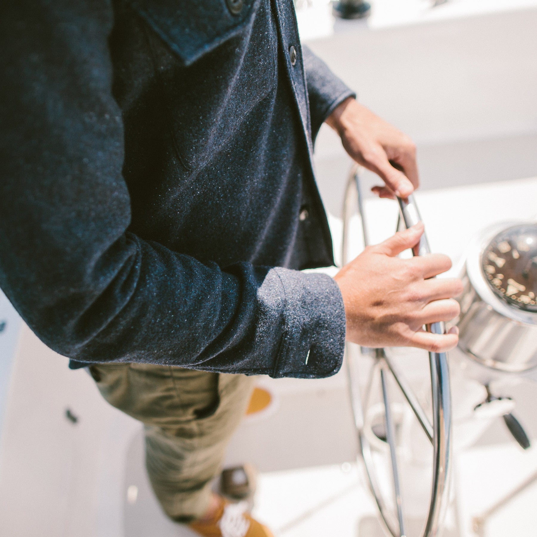 The Maritime Shirt Jacket in Navy Donegal Lambswool: Alternate Image 6, Outerwear by Taylor Stitch