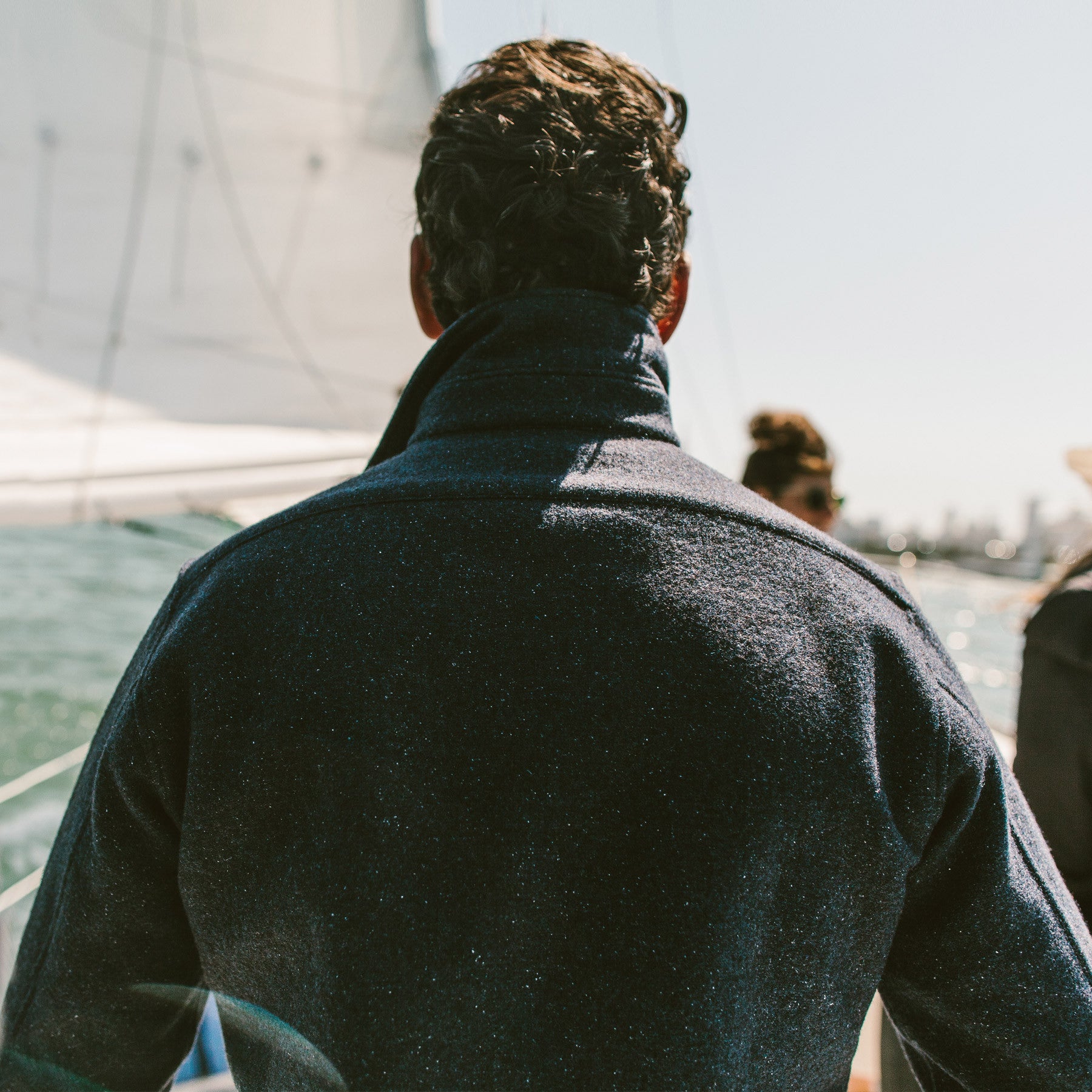 The Maritime Shirt Jacket in Navy Donegal Lambswool: Alternate Image 7, Outerwear by Taylor Stitch