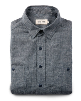 The California in Blue Hemp Chambray: Featured Image, Wovens by Taylor Stitch