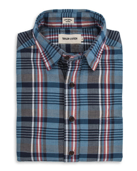 The California in Navy Madras: Featured Image, Wovens by Taylor Stitch