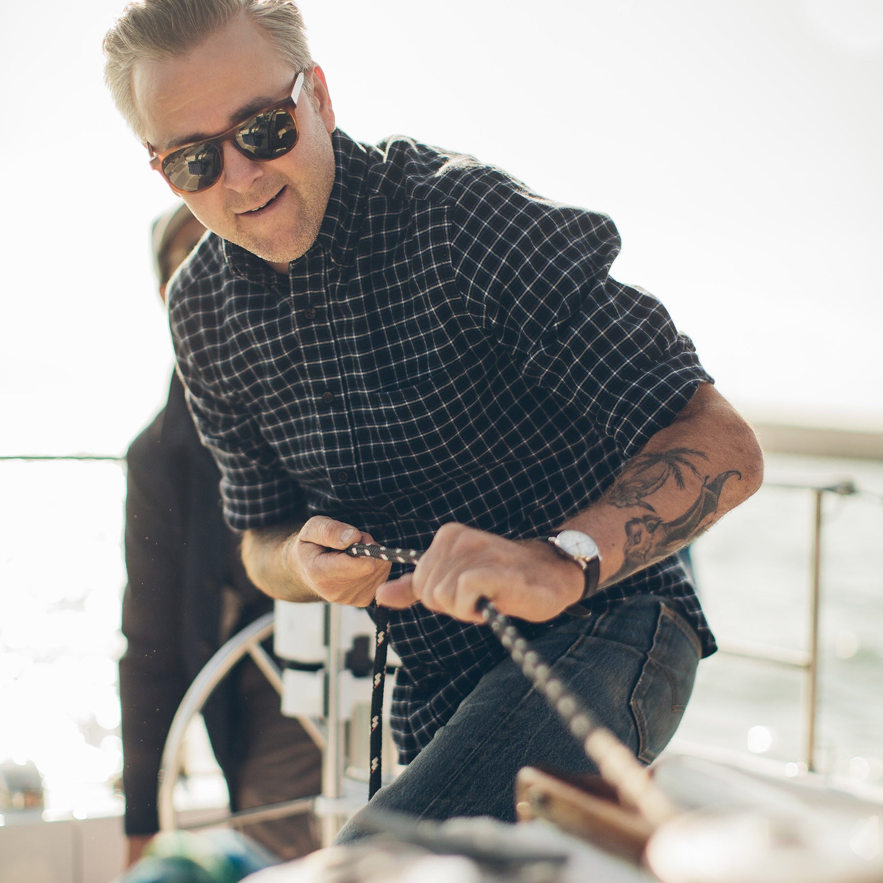 The Jack in Brushed Navy Plaid Flannel: Alternate Image 1, Wovens by Taylor Stitch