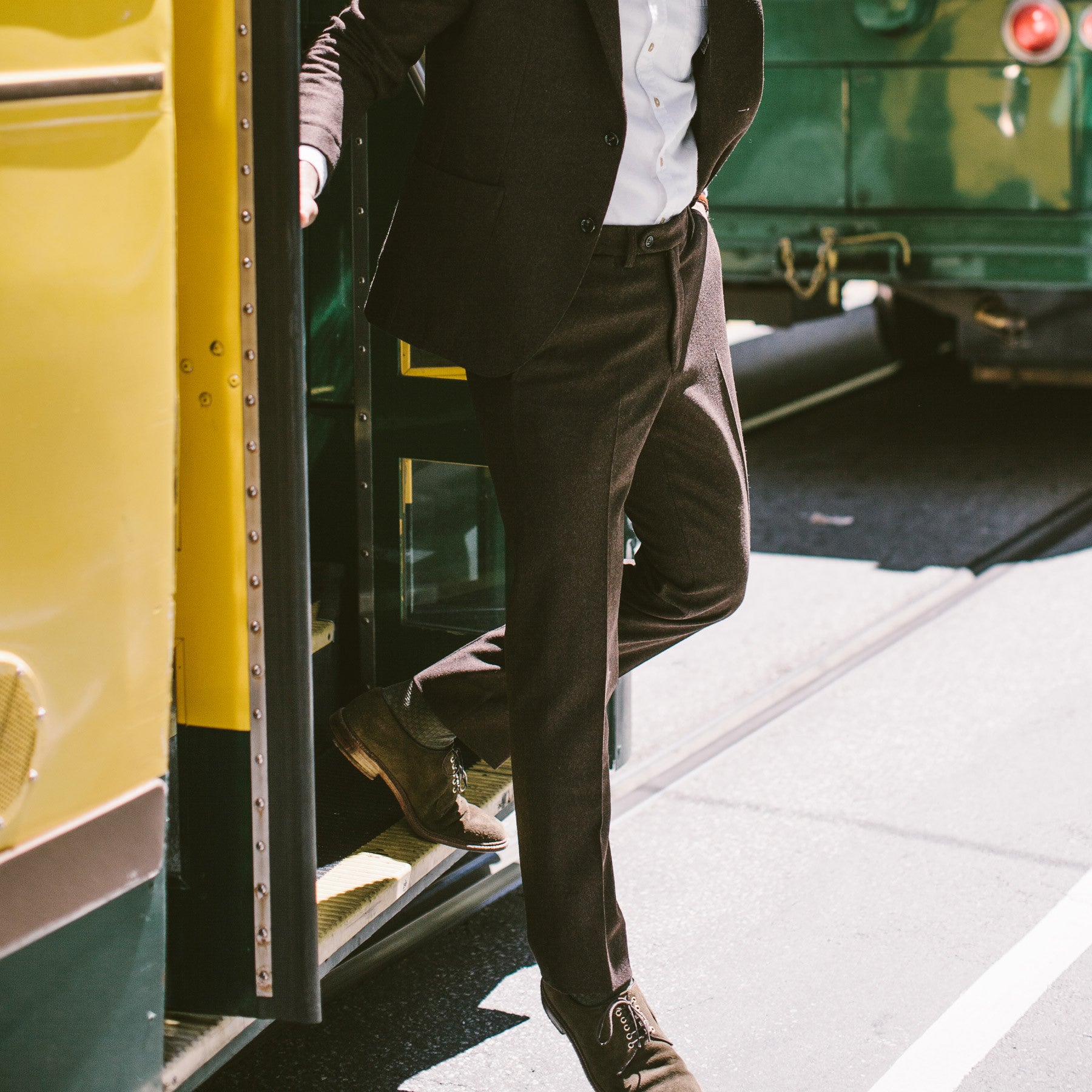 The Telegraph Trouser in Chocolate Wool: Alternate Image 4, Pants by Taylor Stitch