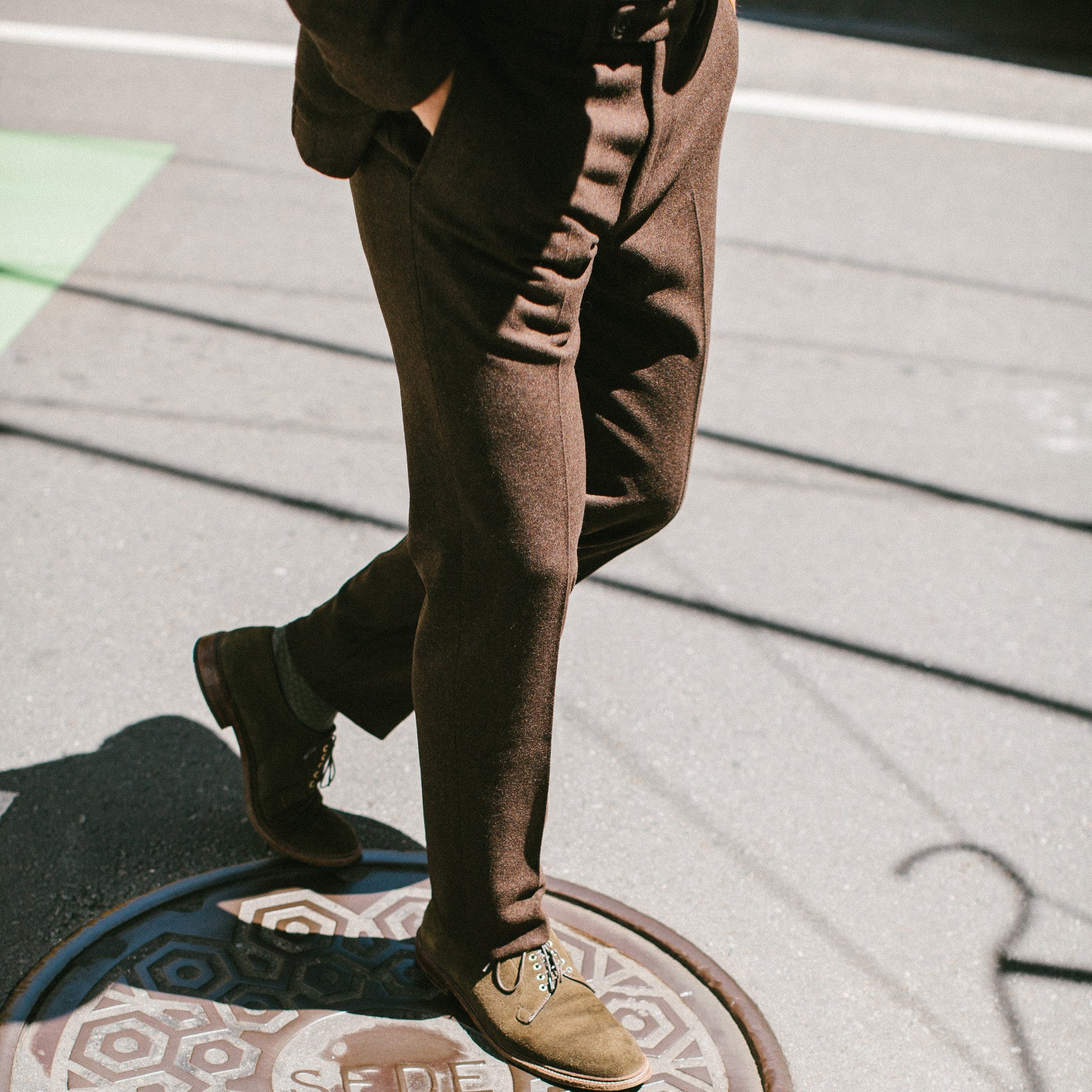 The Telegraph Trouser in Chocolate Wool: Alternate Image 1, Pants by Taylor Stitch