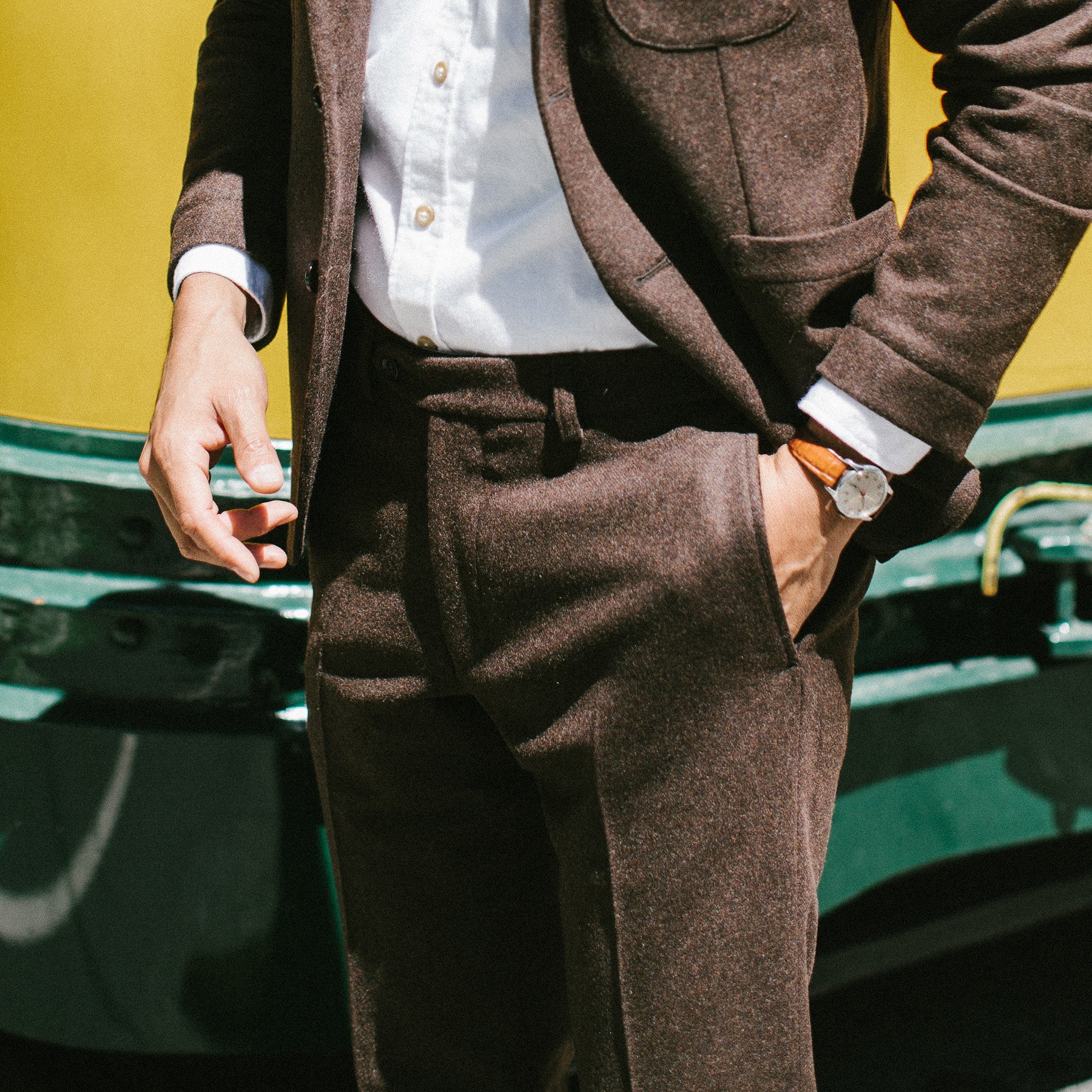 The Telegraph Trouser in Chocolate Wool: Alternate Image 3, Pants by Taylor Stitch