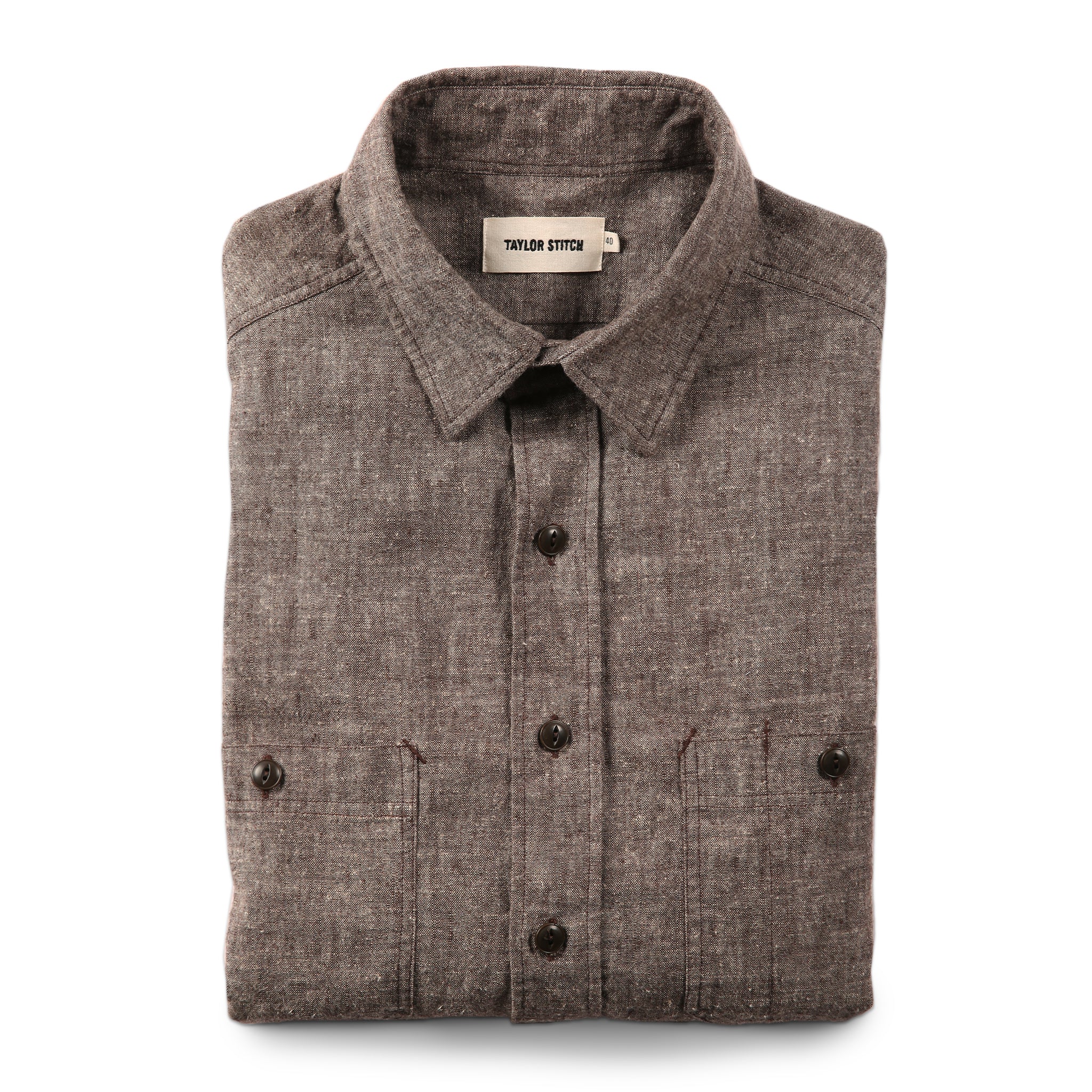 The California in Brown Hemp Chambray: Featured Image, Wovens by Taylor Stitch