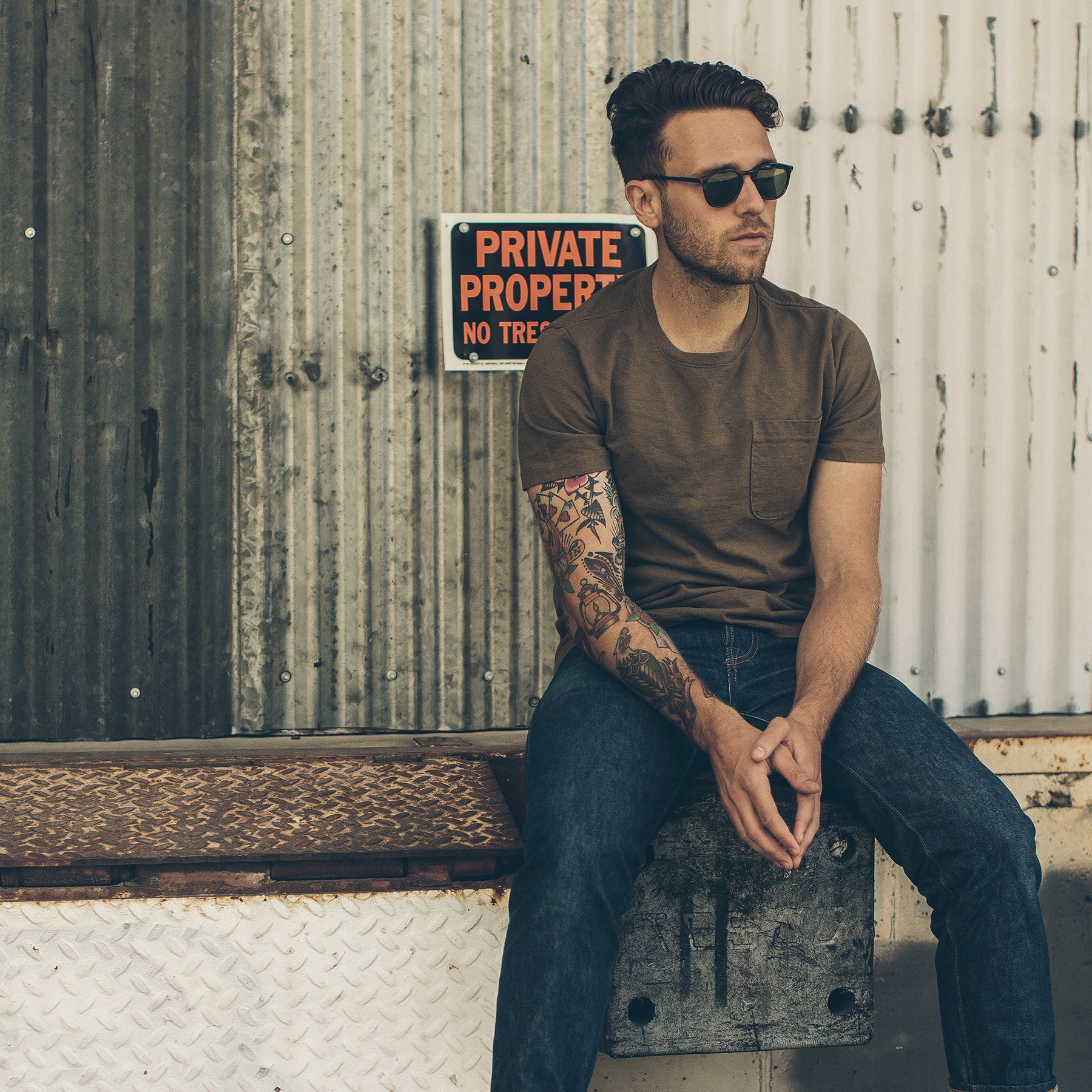 The Heavy Bag Tee in Fatigue Brown: Alternate Image 2, Knits by Taylor Stitch