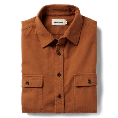 Folded flatlay of The Yosemite Shirt in Copper