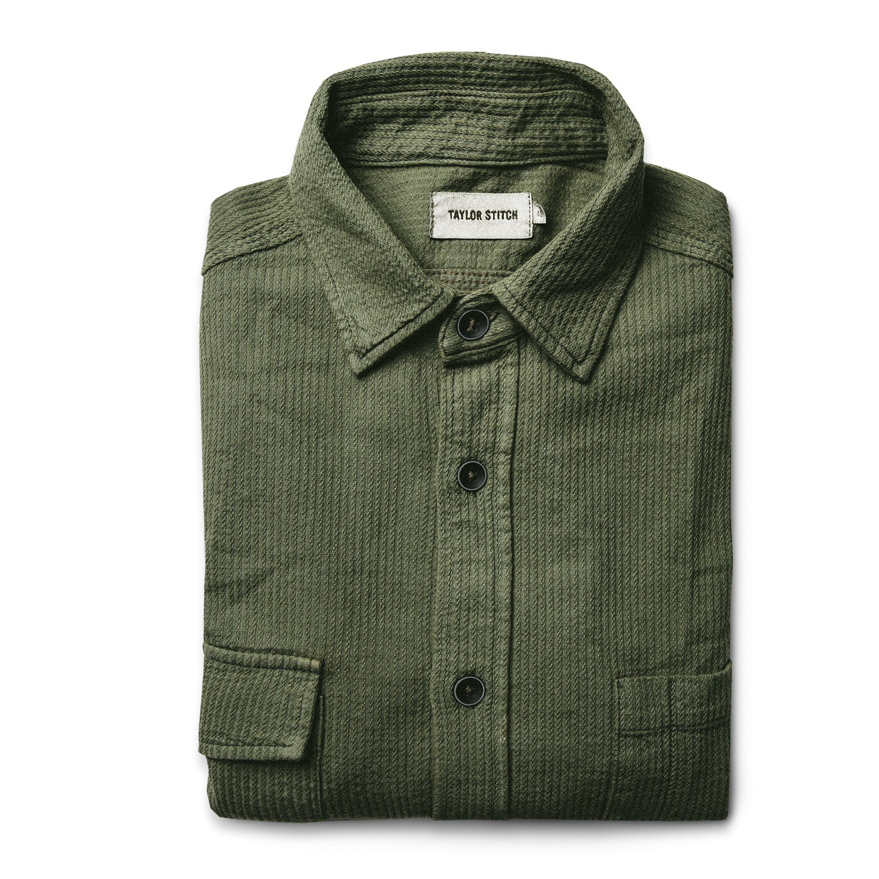The Utility Shirt in Cone Mills Corded Army: Featured Image, Wovens by Taylor Stitch