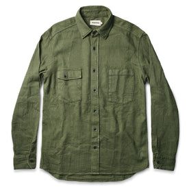 The Utility Shirt in Cone Mills Corded Army - featured image