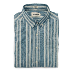 The Short Sleeve California in Blue Striped Chambray - featured image