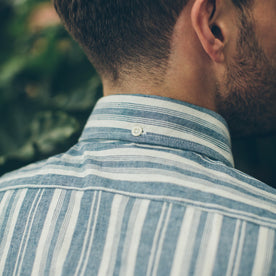 The Short Sleeve California in Blue Striped Chambray: Alternate Image 3