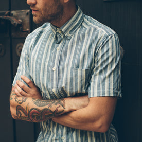 The Short Sleeve California in Blue Striped Chambray: Alternate Image 4