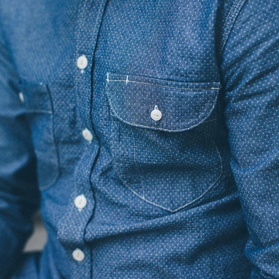 Indigo Jacquard Dot Utility Shirt: Alternate Image 6, Wovens by Taylor Stitch