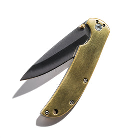 The Drop Point Knife in Brass: Featured Image