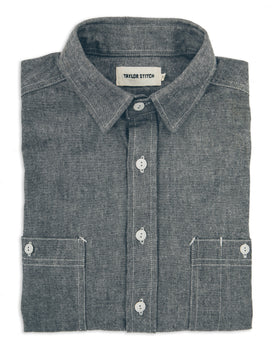 The California in Charcoal Everyday Chambray: Featured Image, Wovens by Taylor Stitch