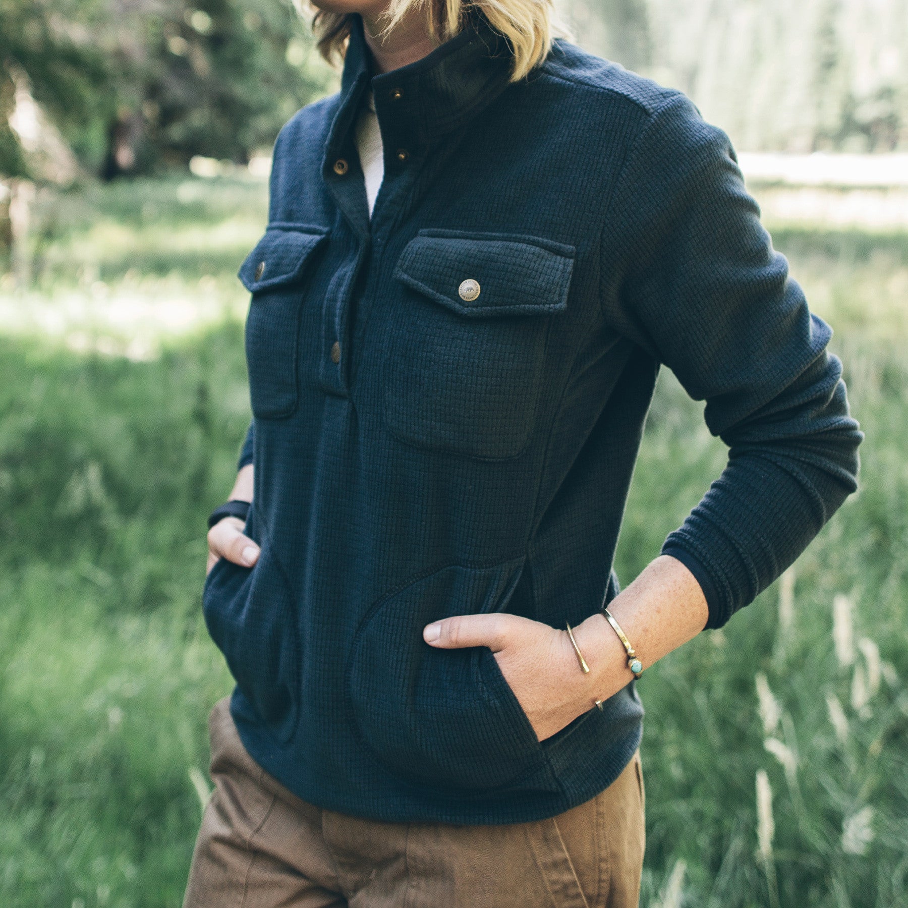 The Pack Pullover in Midnight Polartec Fleece: Alternate Image 1, Outerwear by Taylor Stitch