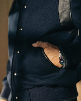 The Golden Bear Snap Bomber in Midnight Wool: Alternate Image 4, Outerwear by Taylor Stitch