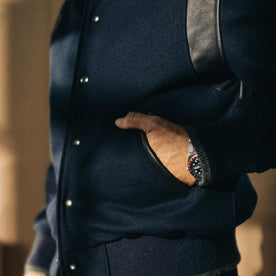 The Golden Bear Snap Bomber in Midnight Wool: Alternate Image 4