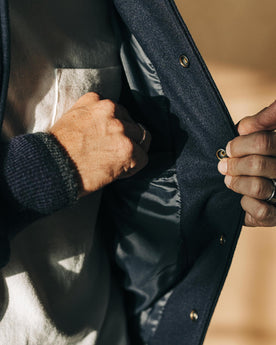 The Golden Bear Snap Bomber in Midnight Wool: Alternate Image 5, Outerwear by Taylor Stitch