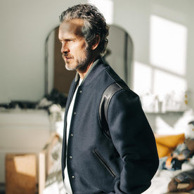 The Golden Bear Snap Bomber in Midnight Wool: Alternate Image 2