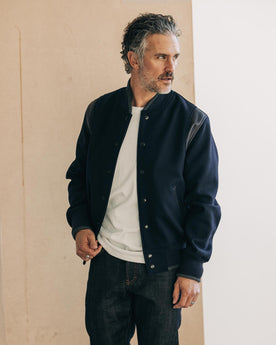 The Golden Bear Snap Bomber in Midnight Wool: Alternate Image 1, Outerwear by Taylor Stitch