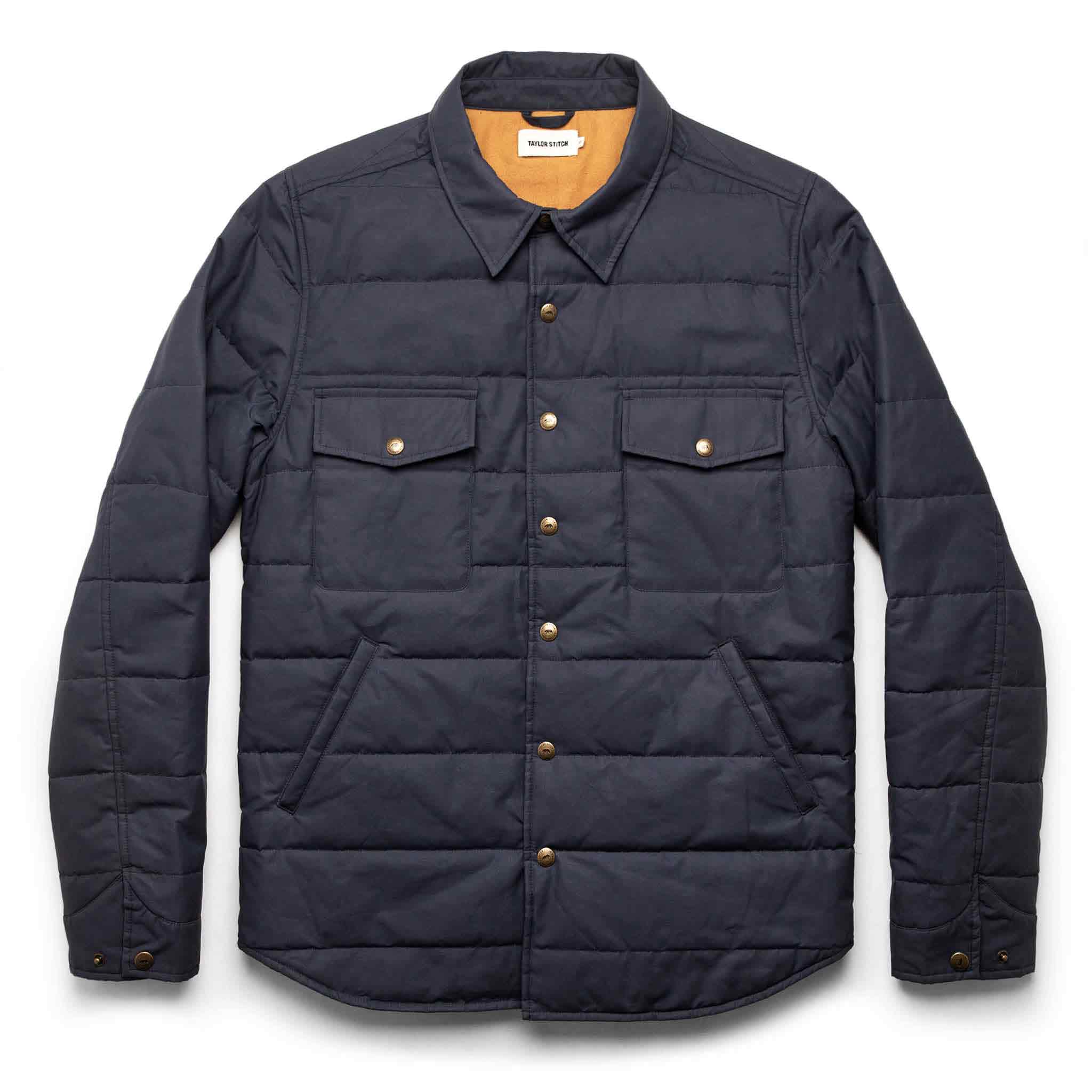 The Garrison Shirt Jacket in Navy Dry Wax: Featured Image, Outerwear by Taylor Stitch