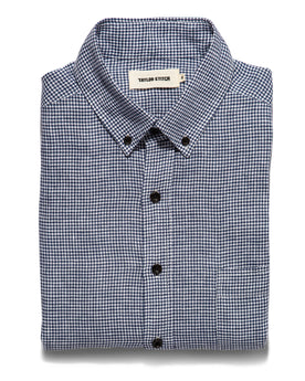 The Jack in Navy Mini Gingham Linen: Featured Image, Wovens by Taylor Stitch