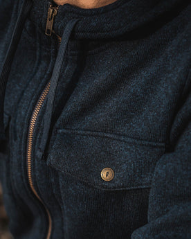 The Big Sur Hoodie in Heather Navy: Alternate Image 2, Knits by Taylor Stitch