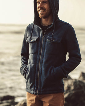 The Big Sur Hoodie in Heather Navy: Alternate Image 1, Knits by Taylor Stitch