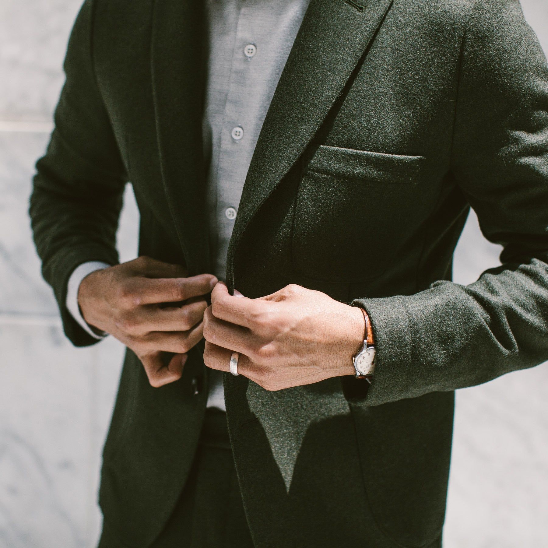 The Telegraph Jacket in Olive Wool: Alternate Image 4, Outerwear by Taylor Stitch