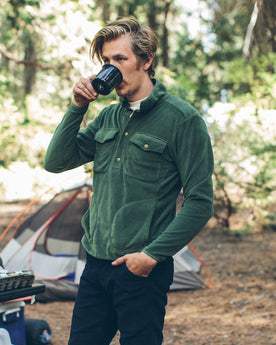 The Pack Pullover in Olive Polartec Fleece: Alternate Image 1, Outerwear by Taylor Stitch