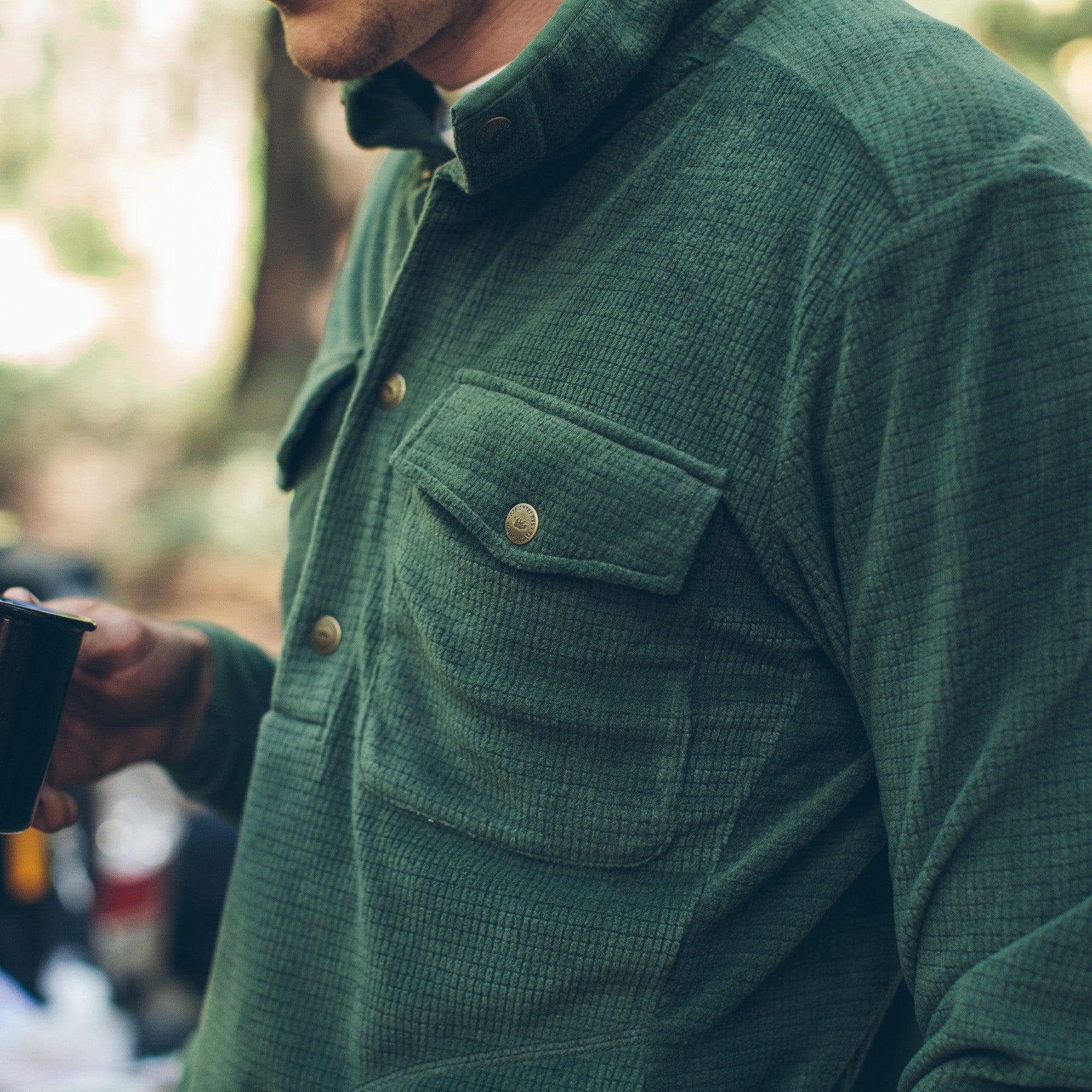 The Pack Pullover in Olive Polartec Fleece: Alternate Image 2, Outerwear by Taylor Stitch