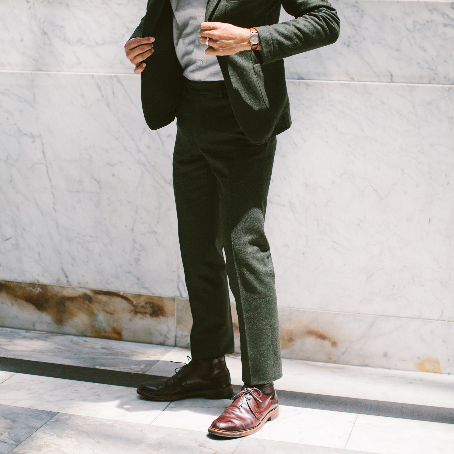 The Telegraph Trouser in Olive Wool: Alternate Image 1, Pants by Taylor Stitch