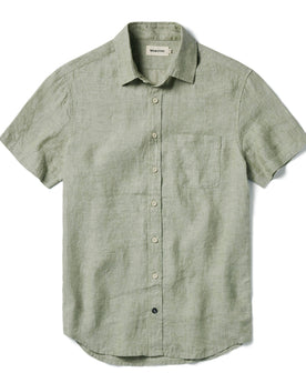 flatlay of The Short Sleeve California in Army Hemp, Wovens by Taylor Stitch